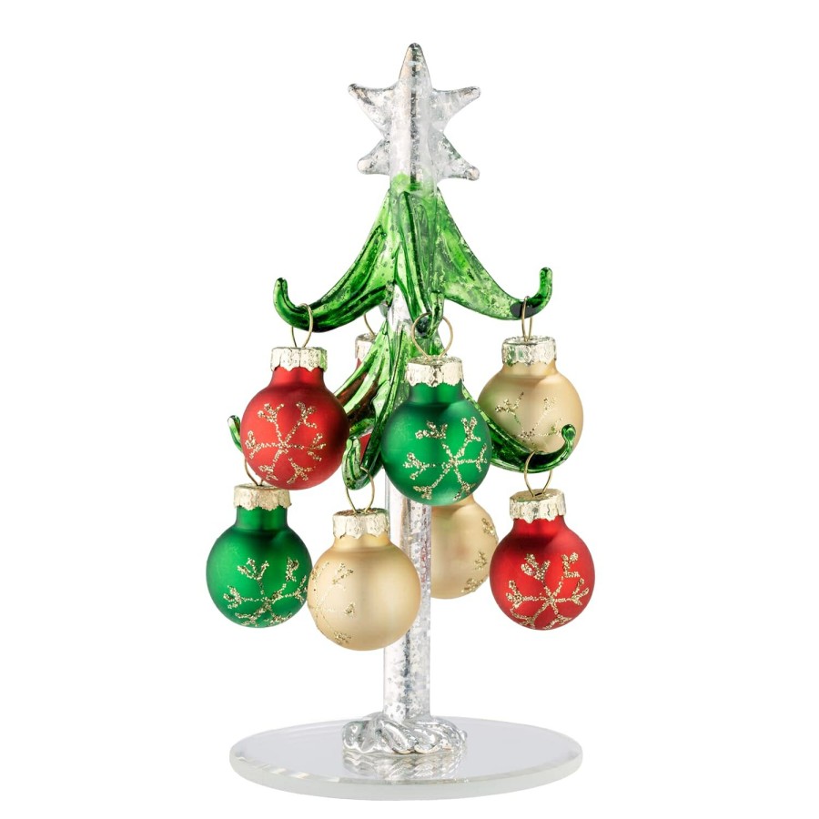 Deco Käthe Wohlfahrt | Glass Treee With Green Branches And Colourful ...